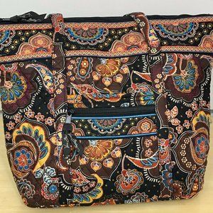 Vera Bradley Villager Zippered Tote Kensington